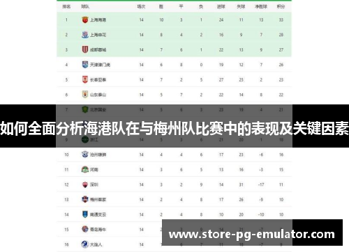 如何全面分析海港队在与梅州队比赛中的表现及关键因素